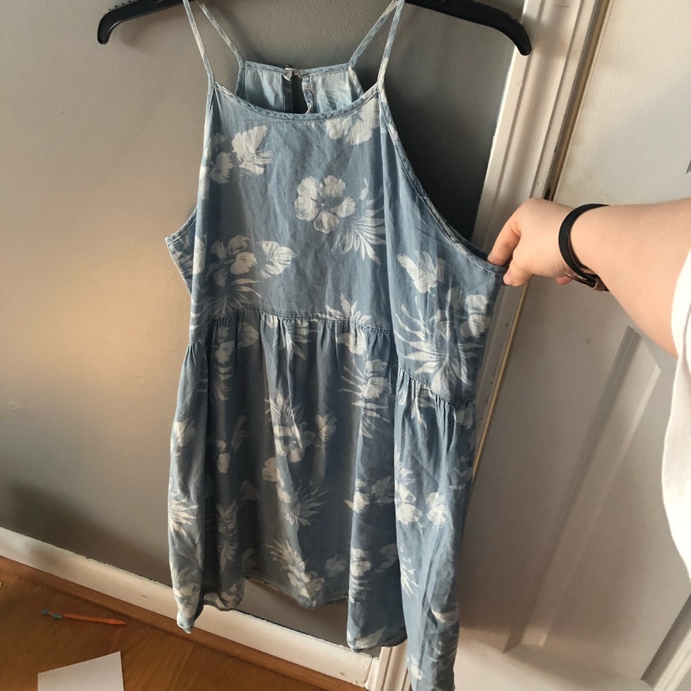 Jean blue flower dress